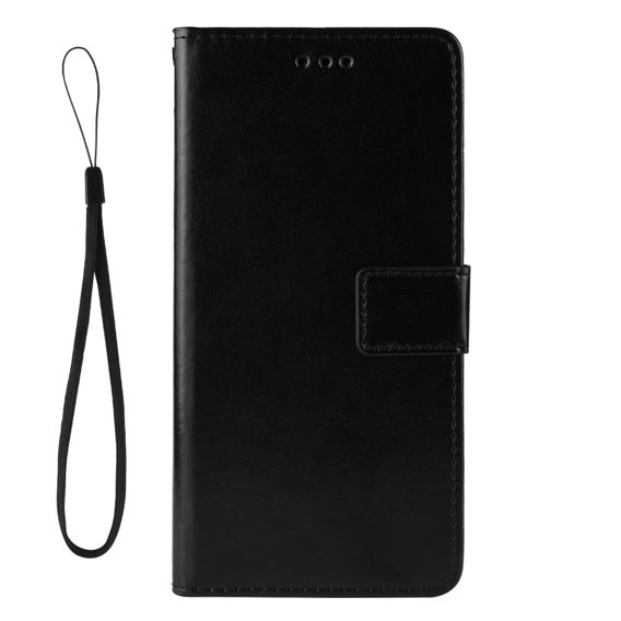 Cu clapetă pentru Oukitel WP6, Crazy Horse Wallet, negru