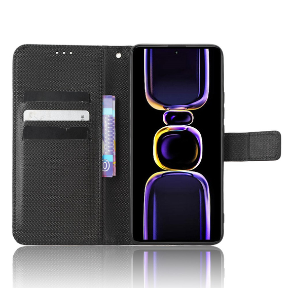 Cu clapetă pentru Poco F5 Pro 5G, Wallet Smart Magnet, negru