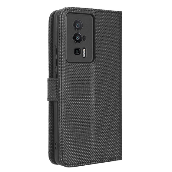 Cu clapetă pentru Poco F5 Pro 5G, Wallet Smart Magnet, negru