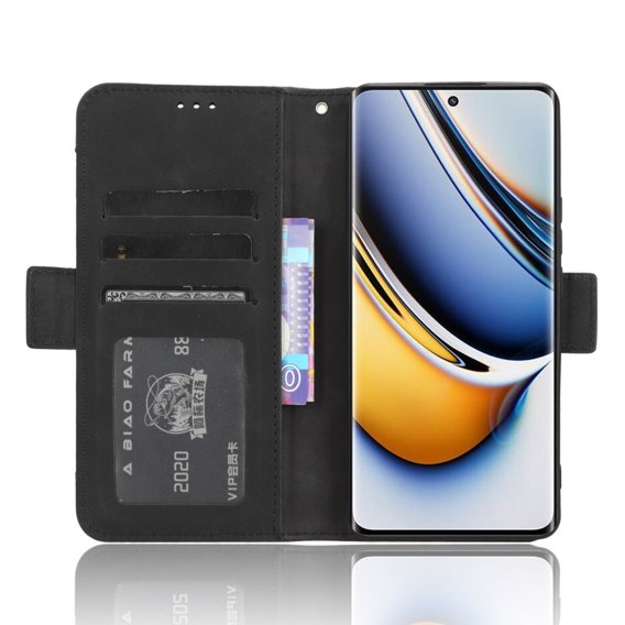 Cu clapetă pentru Realme 11 Pro 5G / Pro+ 5G, Card Slot, negru