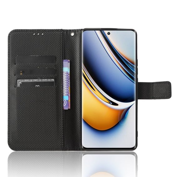 Cu clapetă pentru Realme 11 Pro 5G / Pro+ 5G, Wallet Smart Magnet, negru