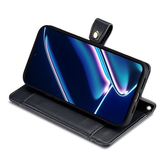 Cu clapetă pentru Realme 11 Pro 5G / Pro+ 5G, Wallet Zipper Pocket, negru