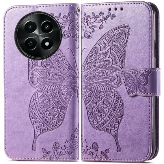 Cu clapetă pentru Realme 12, Butterfly, violet