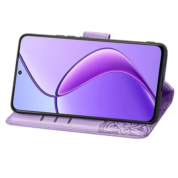 Cu clapetă pentru Realme 12, Butterfly, violet