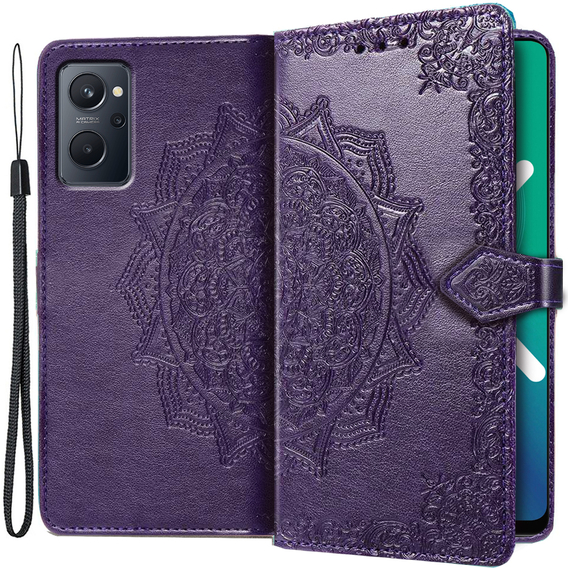 Cu clapetă pentru Realme 9i / Oppo A96, Mandala, violet