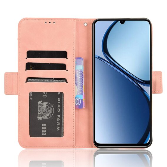 Cu clapetă pentru Realme C61, Card Slot, roz