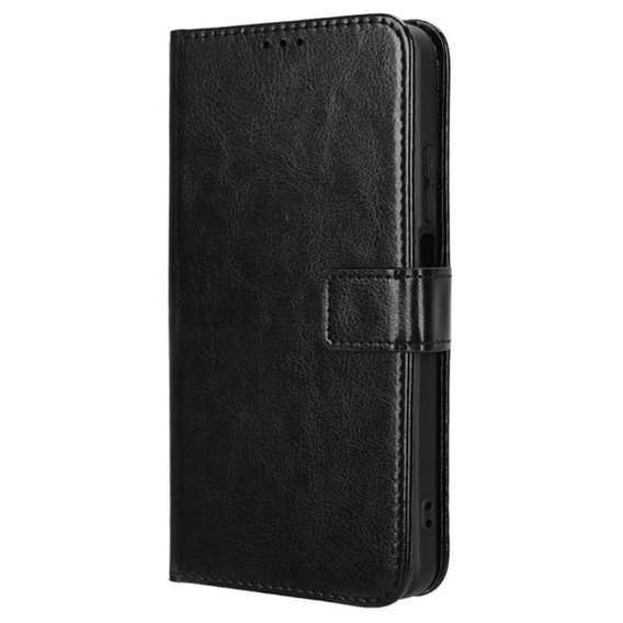 Cu clapetă pentru Realme C61, Crazy Horse Wallet, negru