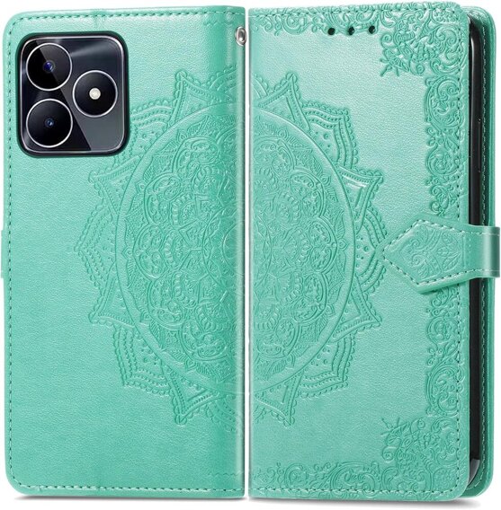 Cu clapetă pentru Realme Note 50, Mandala, verde