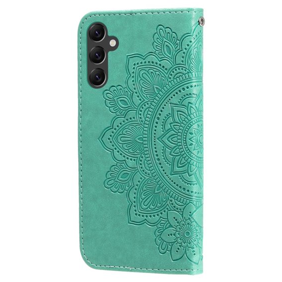 Cu clapetă pentru Samsung Galaxy A14 4G/5G, Mandala Flower, verde