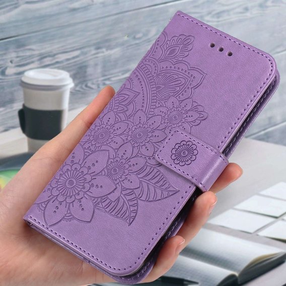 Cu clapetă pentru Samsung Galaxy A14 4G/5G, Mandala Flower, violet