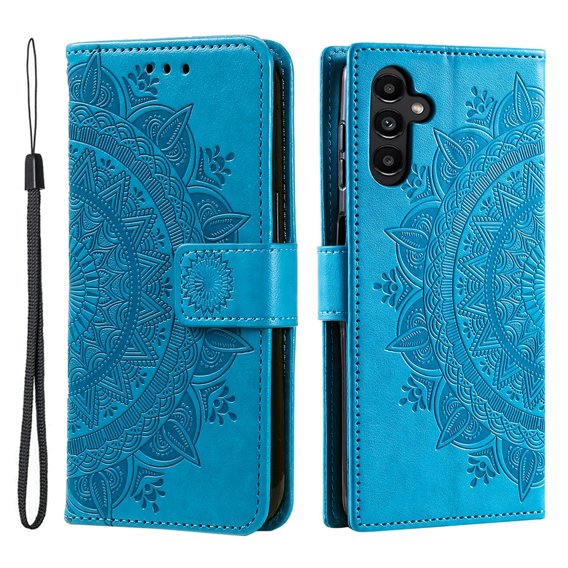 Cu clapetă pentru Samsung Galaxy A34 5G, Mandala, albastru