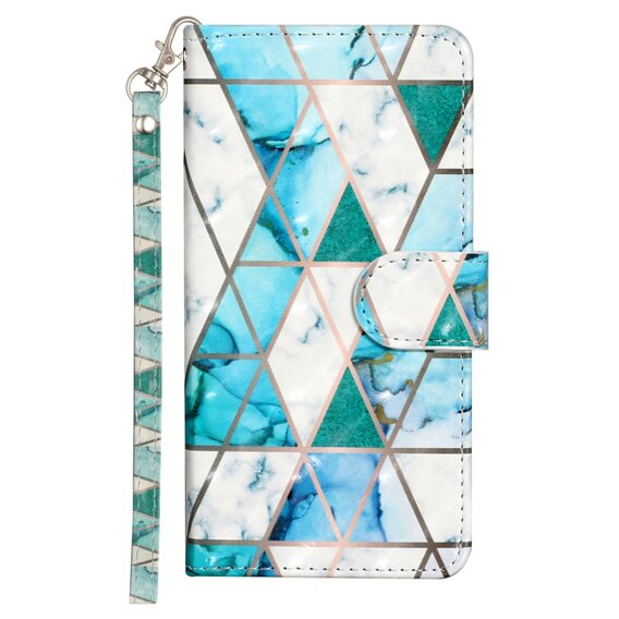 Cu clapetă pentru Samsung Galaxy A35 5G, Wallet, Marble verde