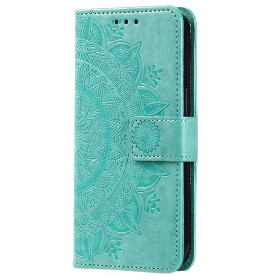 Cu clapetă pentru Samsung Galaxy A55 5G, Mandala Flower, verde