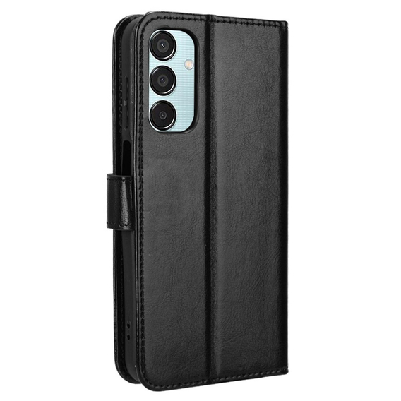 Cu clapetă pentru Samsung Galaxy M15 5G, Crazy Horse Wallet, negru