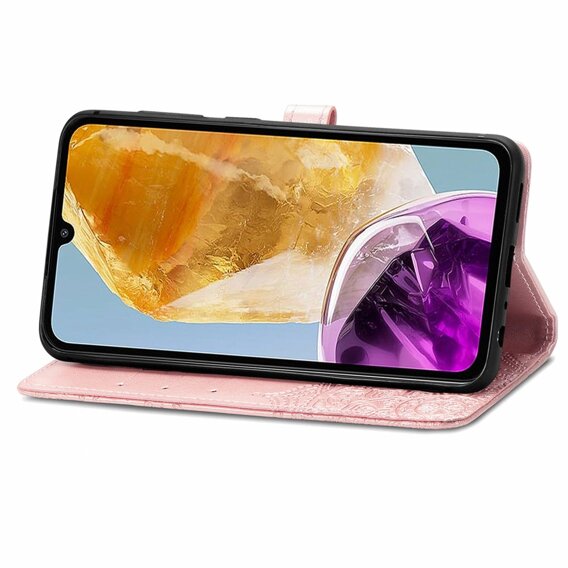 Cu clapetă pentru Samsung Galaxy M15 5G, Mandala, roz