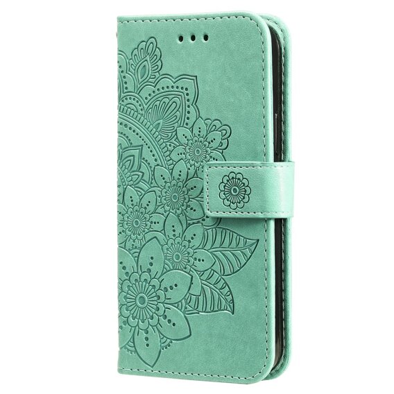 Cu clapetă pentru Samsung Galaxy M34 5G, Mandala Flower, verde