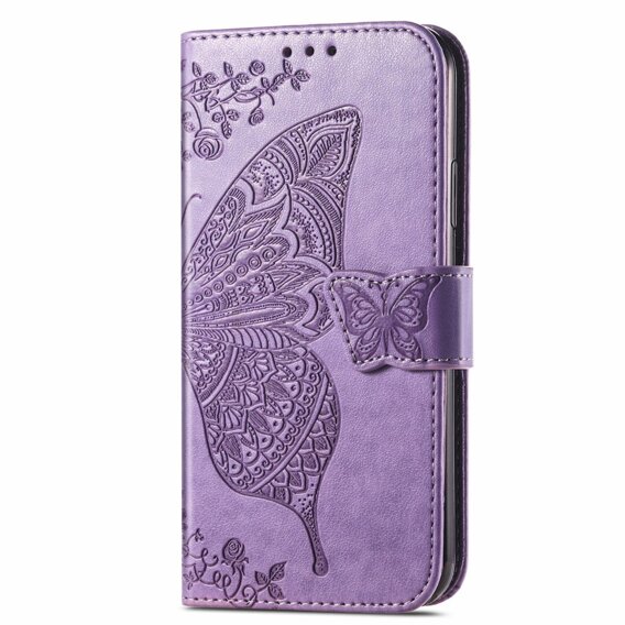 Cu clapetă pentru Samsung Galaxy M35, Butterfly, violet