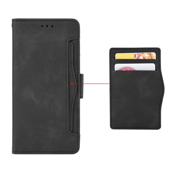 Cu clapetă pentru Samsung Galaxy M55 5G, Card Slot, negru