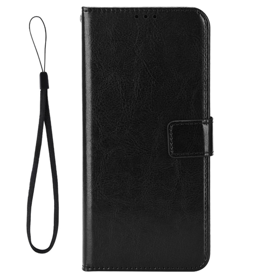 Cu clapetă pentru Samsung Galaxy Xcover 6 Pro 5G, Crazy Horse Wallet, negru