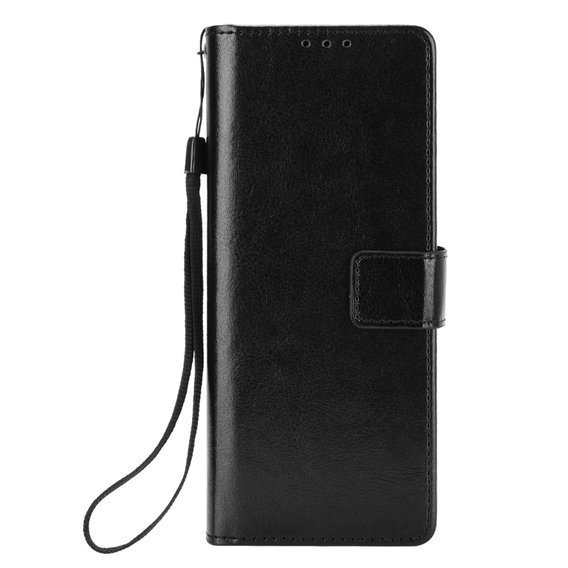 Cu clapetă pentru Samsung Galaxy Z Fold 2 5G, Crazy Horse Wallet, negru