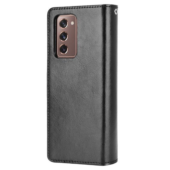 Cu clapetă pentru Samsung Galaxy Z Fold 2 5G, Crazy Horse Wallet, negru