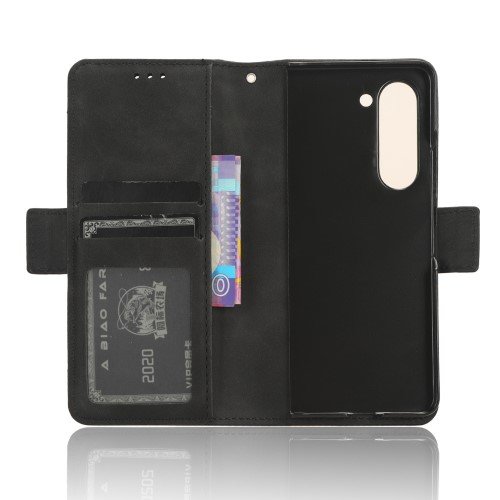 Cu clapetă pentru Samsung Galaxy Z Fold 5 5G, Card Slot, negru