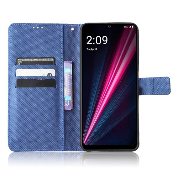 Cu clapetă pentru T Phone Pro 5G, Wallet Magnet, albastru