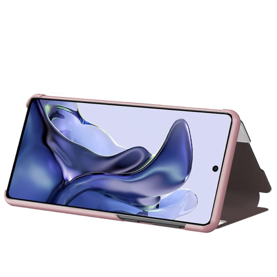 Cu clapetă pentru Xiaomi 11T / 11T Pro, Side View, roz rose gold