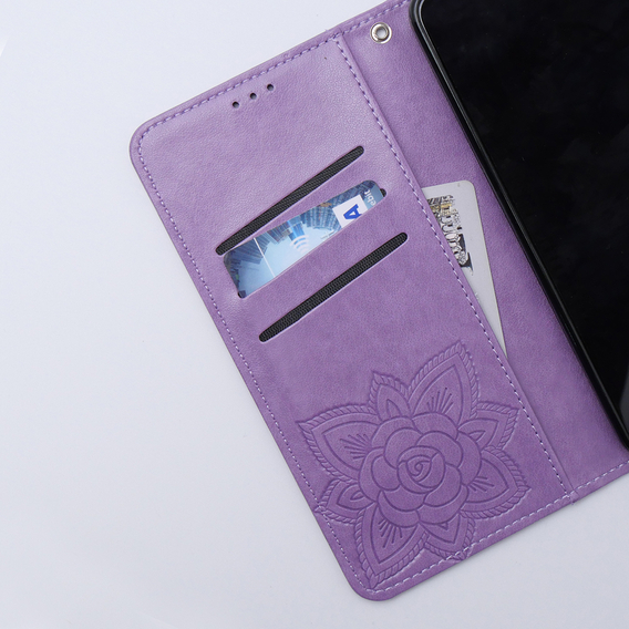 Cu clapetă pentru Xiaomi 13T / 13T Pro, Butterfly, violet