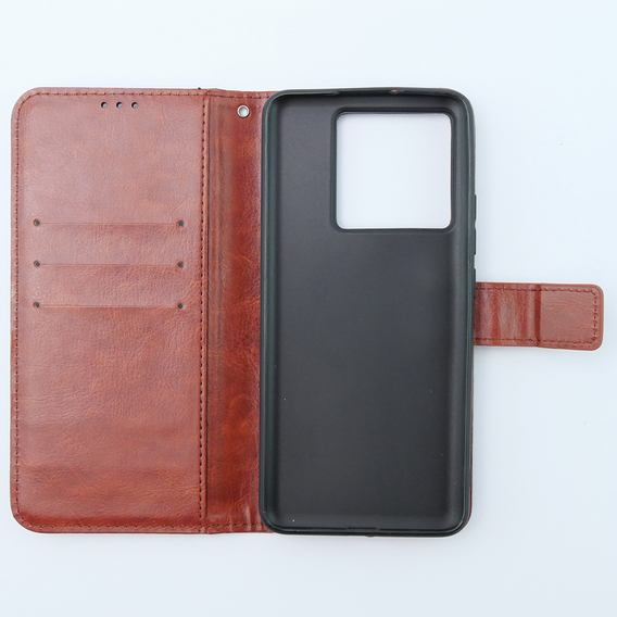 Cu clapetă pentru Xiaomi 13T / 13T Pro, Crazy Horse Wallet, maro