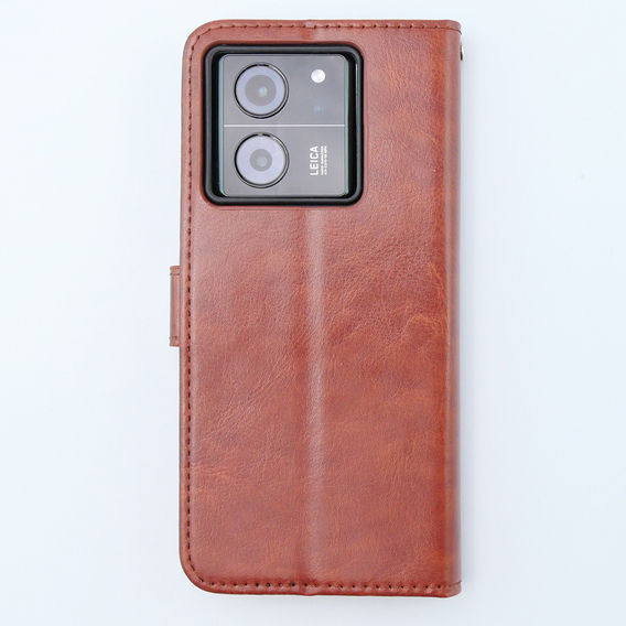 Cu clapetă pentru Xiaomi 13T / 13T Pro, Crazy Horse Wallet, maro