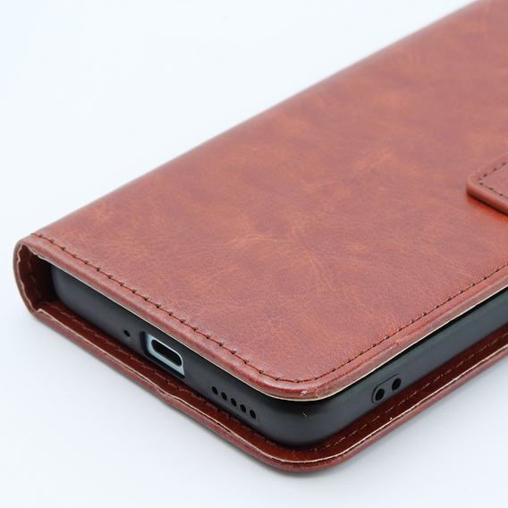 Cu clapetă pentru Xiaomi 13T / 13T Pro, Crazy Horse Wallet, maro