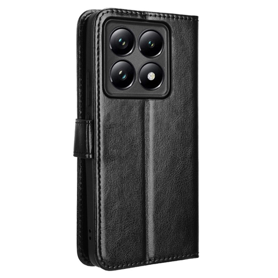 Cu clapetă pentru Xiaomi 14T Pro, Crazy Horse Wallet, negru