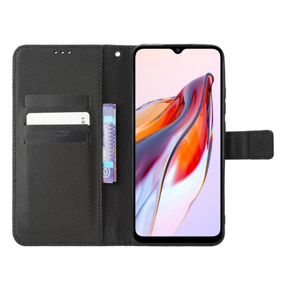 Cu clapetă pentru Xiaomi Redmi 12C, Wallet, Smart Magnet, negru