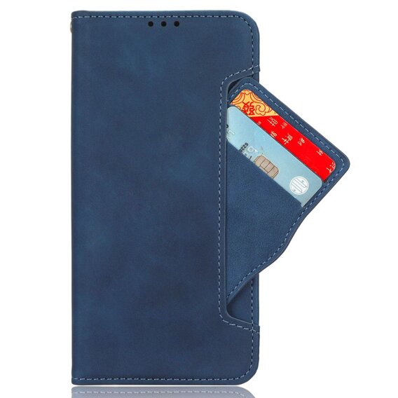 Cu clapetă pentru Xiaomi Redmi 14C, Card Slot, albastru închis