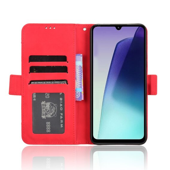 Cu clapetă pentru Xiaomi Redmi 14C, Card Slot, roșu