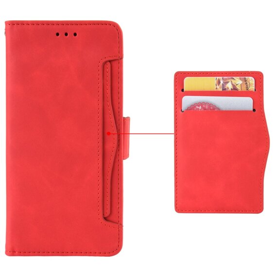 Cu clapetă pentru Xiaomi Redmi 14C, Card Slot, roșu