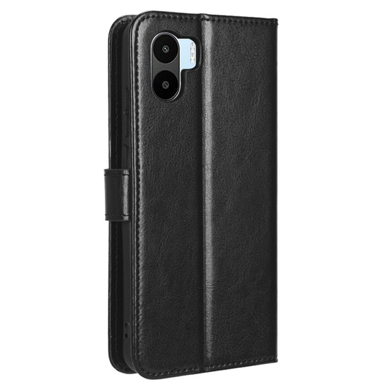 Cu clapetă pentru Xiaomi Redmi A1 4G / A2 4G, Crazy Horse Wallet, negru