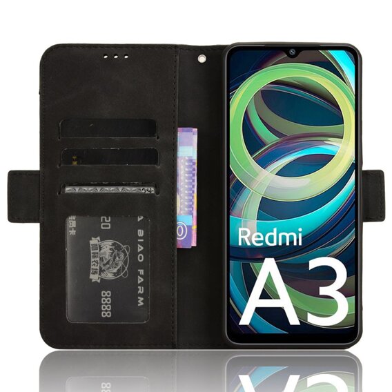 Cu clapetă pentru Xiaomi Redmi A3, Card Slot, negru