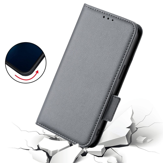 Cu clapetă pentru Xiaomi Redmi Note 12 5G / POCO X5 5G, Wallet Litchi Magnet, gri