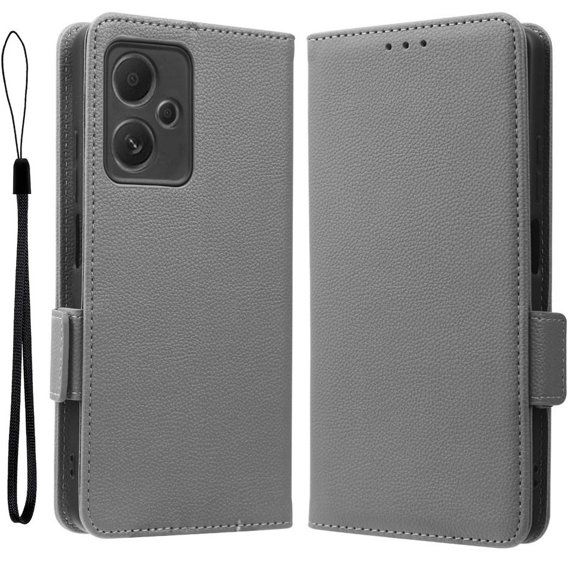 Cu clapetă pentru Xiaomi Redmi Note 12 5G / POCO X5 5G, Wallet Litchi Magnet, gri