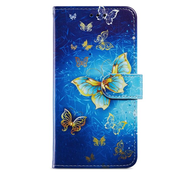 Cu clapetă pentru Xiaomi Redmi Note 12S, Wallet Butterfly, albastru