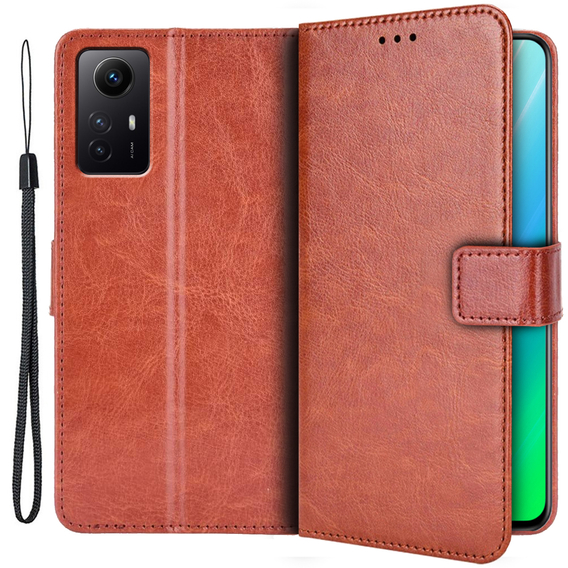 Cu clapetă pentru Xiaomi Redmi Note 12S, Wallet, maro