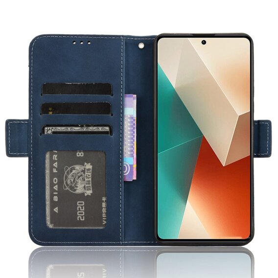 Cu clapetă pentru Xiaomi Redmi Note 13 5G, Card Slot, albastru