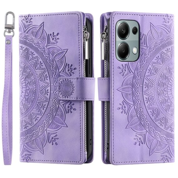 Cu clapetă pentru Xiaomi Redmi Note 13 Pro 4G, Mandala, violet