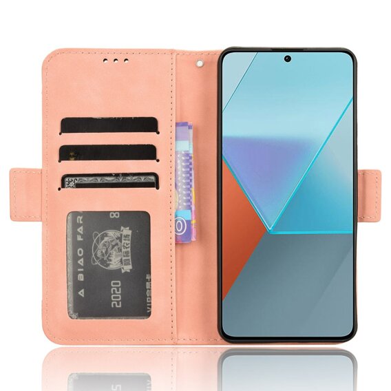 Cu clapetă pentru Xiaomi Redmi Note 13 Pro 5G, Card Slot, roz