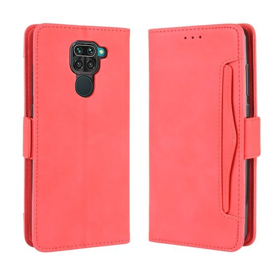 Cu clapetă pentru Xiaomi Redmi Note 9, Card Slot, roșu