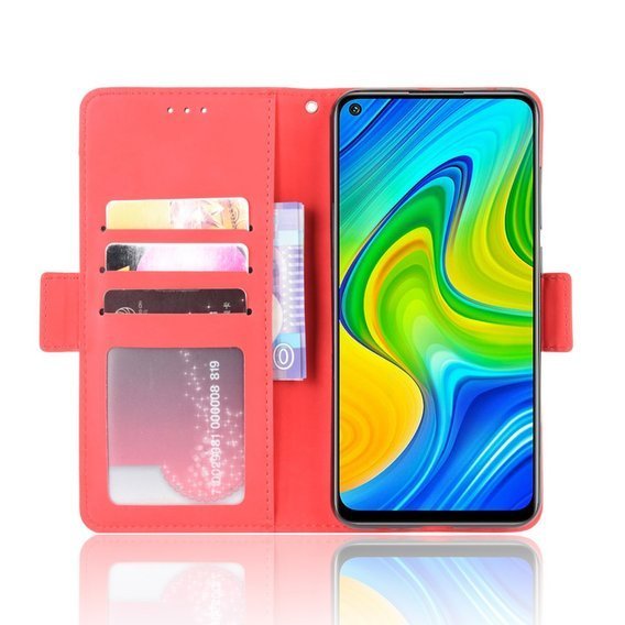 Cu clapetă pentru Xiaomi Redmi Note 9, Card Slot, roșu