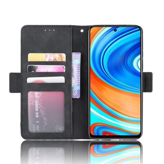 Cu clapetă pentru Xiaomi Redmi Note 9S/9 Pro/9 Pro Max, Card Slot, negru