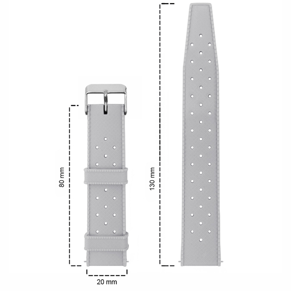 ERBORD Curea universală de silicon ERBORD 20mm, Tropic, gri / cataramă argintie